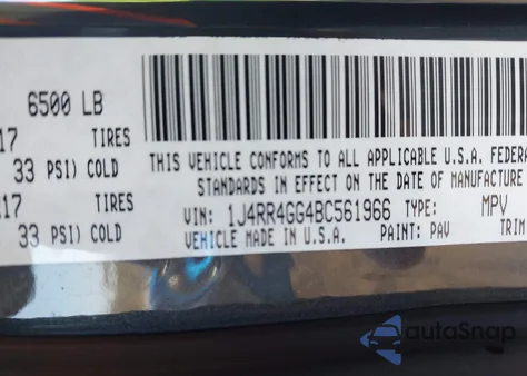 2011 Jeep Grand Cherokee Laredo из США, поврежденный, VIN 1J4RR4GG4BC561966